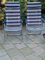 Twee inklapbare tuinstoelen, Tuin en Terras, Ophalen, Gebruikt, Metaal, Verstelbaar