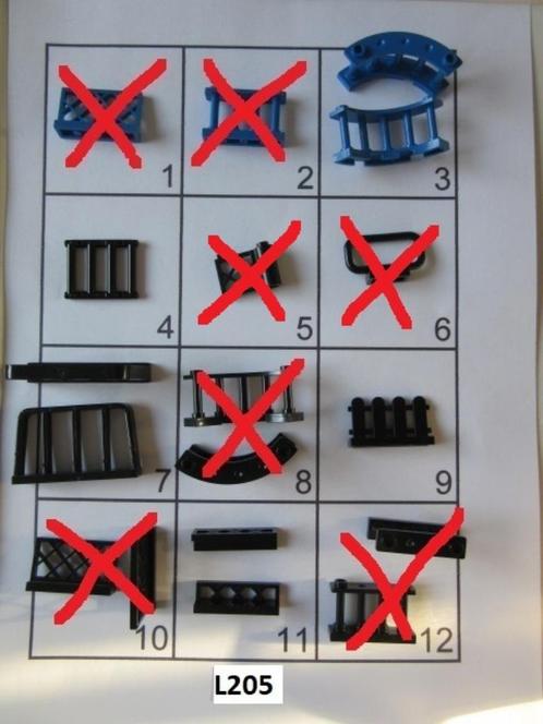 L205 LEGO BLAUW EN ZWART HEK SIERHEK RAAMROOSTER BALUSTRADE, Kinderen en Baby's, Speelgoed | Duplo en Lego, Gebruikt, Lego, Losse stenen