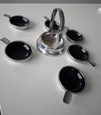 art deco set 6 asbakjes in houder Bauhaus design vintage, Verzamelen, Ophalen of Verzenden, Zo goed als nieuw, Asbak