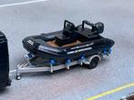 1:87 RIB boot met trailer KMAR, zelfbouw, Hobby en Vrije tijd, Modelauto's | 1:87, Ophalen of Verzenden, Zo goed als nieuw, Bus of Vrachtwagen