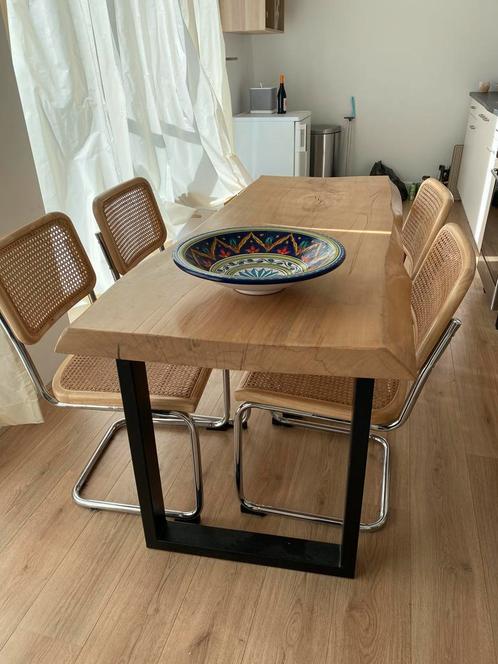 Boomstamtafel | goede staat, Huis en Inrichting, Tafels | Eettafels, 50 tot 100 cm, 100 tot 150 cm, Vier personen, Rechthoekig