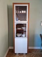Kwaliteit servies/vitrinekast | Walnoot - off white, Ophalen, Met deur(en), 200 cm of meer, 50 tot 100 cm