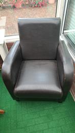 Mooie gebruikte leren  fauteuil  kleur bruin, Huis en Inrichting, Fauteuils, Ophalen, Gebruikt