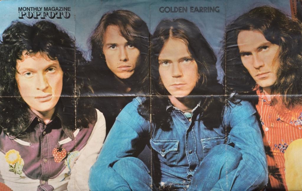 Poster Golden Earring 1973, Gebruikt, Rechthoekig Liggend, Ophalen of Verzenden, A1 t/m A3
