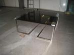 Vintage salontafel rookglas en chroom, Huis en Inrichting, Tafels | Salontafels, Niet ingevuld, Gebruikt, Niet ingevuld, Niet ingevuld