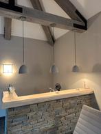 3 grijze betonnen hanglampen - Diameter 21cm, Huis en Inrichting, Ophalen, Zo goed als nieuw, Minder dan 50 cm