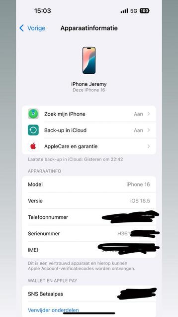 Iphone16 - 128gb te koop! beschikbaar voor biedingen