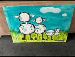 Canvas schilderij met schapen 115x75cm, Ophalen, Zo goed als nieuw, Wanddecoratie