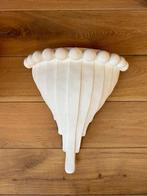 Set van 4 wandlampen – schelp / waaier – wit gips – uplight, Huis en Inrichting, Lampen | Wandlampen, Ophalen of Verzenden, Gebruikt