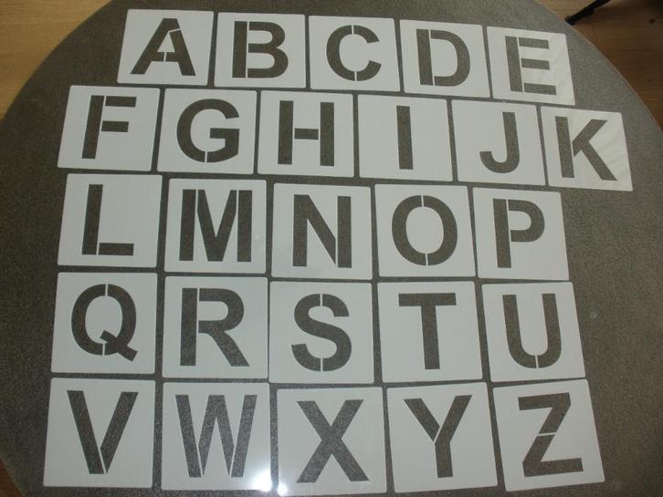 1268-3 -KUNSTSTOF SJABLOON –- ALFABET letters 6 CM, Hobby en Vrije tijd, Knutselen, Nieuw, Materiaal, Verzenden