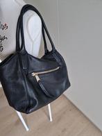 Zwarte leren schoudertas Abro, Ophalen of Verzenden, Zo goed als nieuw, Zwart, Overige merken