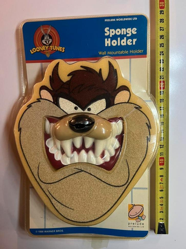 Tasmanian Devil Sponshouder Looney Tunes 1998 Vintage, Verzamelen, Stripfiguren, Nieuw, Gebruiksvoorwerp, Looney Tunes, Ophalen of Verzenden