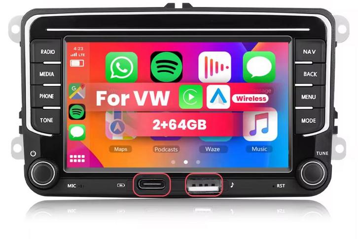 CarPlay Android Auto RNS 510 VW Seat Skoda  + Gratis Inbouw, Auto diversen, Autonavigatie, Nieuw, Ophalen of Verzenden