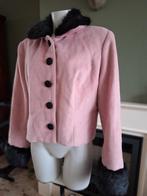 Collectif Vintage retro oud roze jas jack nep bont 3XL 48 20, Kleding | Dames, Jassen | Winter, Collectif Vintage, Roze, Zo goed als nieuw