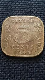 5 cents 1944 Ceylon, Postzegels en Munten, Munten | Azië, Ophalen of Verzenden, Losse munt, Zuid-Azië