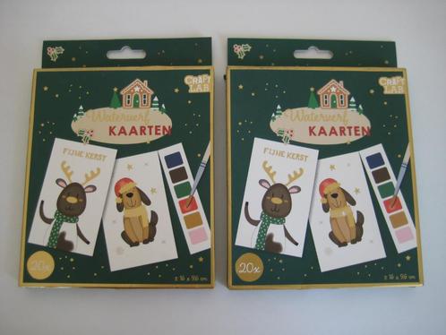CraftLab waterverf 2x 20 kerstkaarten NIEUW!, Hobby en Vrije tijd, Kaarten | Zelfgemaakt, Nieuw, Kerst, Ophalen of Verzenden