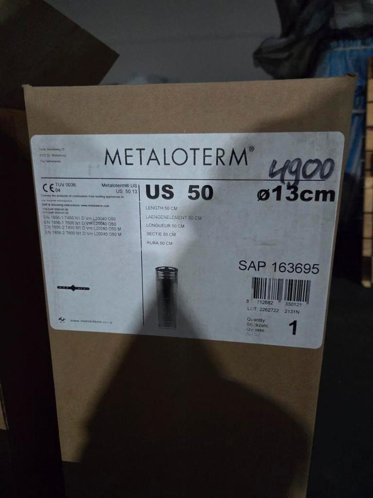 Metaloterm US 50 rookkanaal hele partij (nieuw), Huis en Inrichting, Kachels, Nieuw, Ophalen