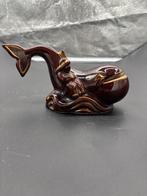 Keramiek Walvis Beeldje met Figuur Bruin/Goud Decoratie Anti, Antiek en Kunst, Antiek | Keramiek en Aardewerk, Ophalen of Verzenden