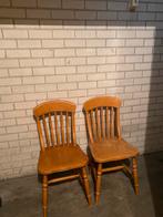 Gratis Grenen eetkamer stoelen, Huis en Inrichting, Stoelen, Ophalen, Gebruikt, Bruin