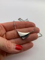 Z121 Prachtige zilveren ketting Fins design, Met hanger, Ophalen of Verzenden, Zo goed als nieuw, X