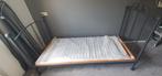 Zwart metalen bed, Lattenbodem, Zo goed als nieuw, 85 tot 100 cm, Ophalen