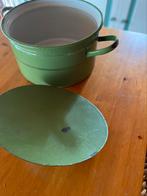 Vintage groene emaille soeppan, Huis en Inrichting, Keuken | Potten en Pannen, Ophalen of Verzenden, Gebruikt, Overige materialen