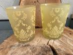 VAAS YELLOW MET FLUWEEL DECOR SET H 16 cm NIEUW, -, Nieuw, Ophalen of Verzenden, Glas