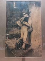 Originele tekening – naar Kaulbach – gesigneerd F. Brouwer, Antiek en Kunst, Kunst | Schilderijen | Klassiek, Ophalen of Verzenden