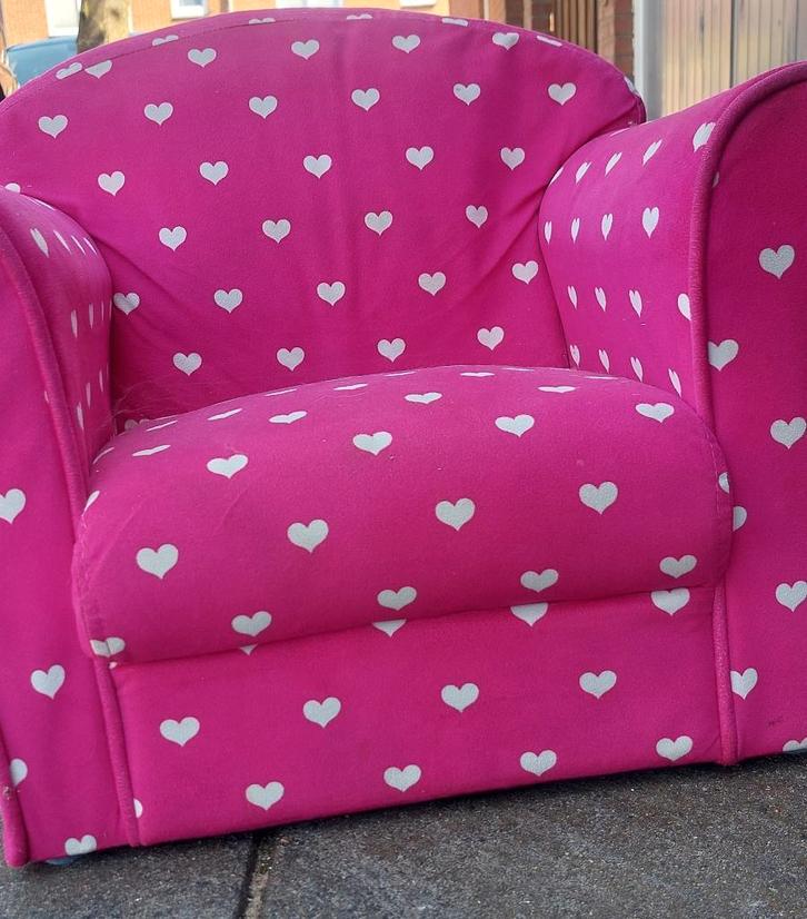 Kinder fauteuils voor meisjes, Huis en Inrichting, Fauteuils, Gebruikt, Stof, 50 tot 75 cm, Minder dan 75 cm, Ophalen of Verzenden