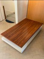 Stijlvolle Salontafel Walnootlook & Wit, Huis en Inrichting, Tafels | Sidetables, 100 tot 150 cm, Modern landelijk, Ophalen of Verzenden