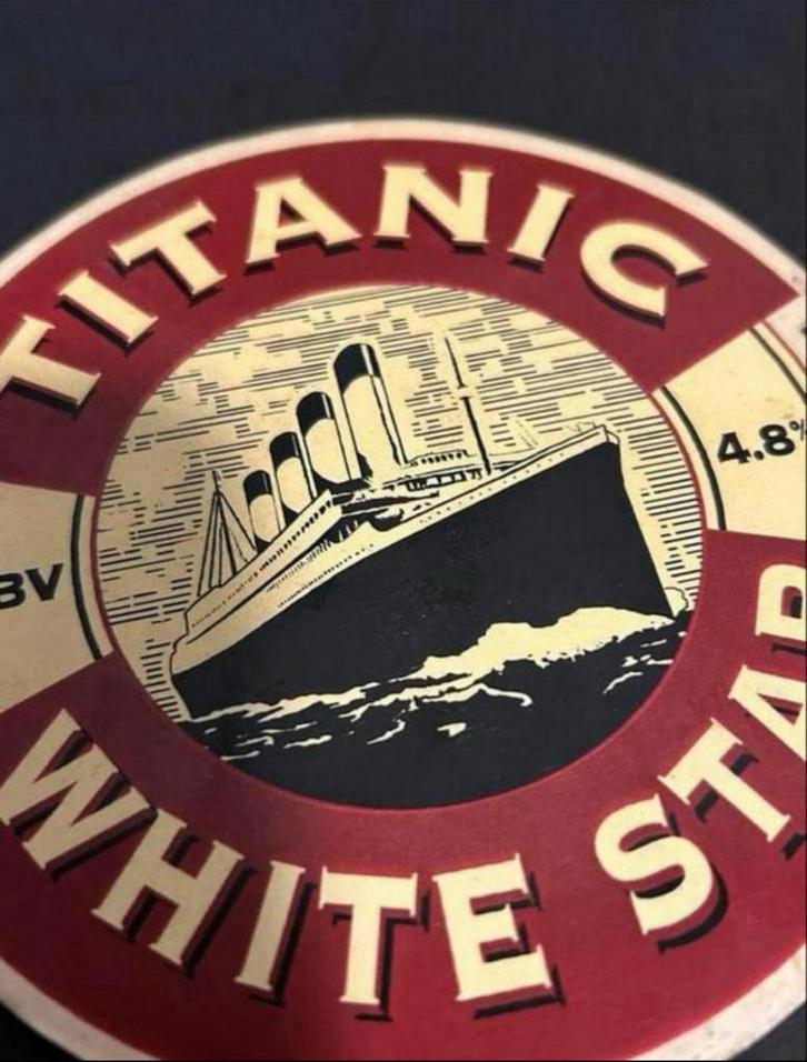 Titanic White Star Tapruiter Bord, Verzamelen, Biermerken, Zo goed als nieuw, Reclamebord, Plaat of Schild, Overige merken, Ophalen of Verzenden
