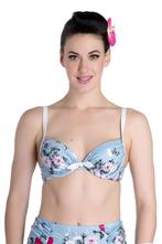 Hell Bunny Vixen - Retro Bikinitop "Belinda" Mt. 34/XS NIEUW, Blauw, Nieuw, Ophalen of Verzenden, Hell Bunny