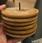 Onderzetters mangohout met houder, Ophalen of Verzenden, Gebruikt, Glas of Kopje