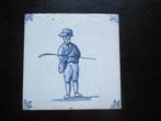 Antieke tegel Herder met herdersstaf, Ophalen of Verzenden