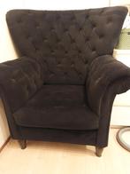 Zwarte Barok Stoel met Knopen, Huis en Inrichting, Fauteuils, Ophalen, Hout, Gebruikt, Barok