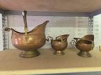 Antieke Koperen Kolenkit Emmer Set, Antiek en Kunst, Ophalen, Koper