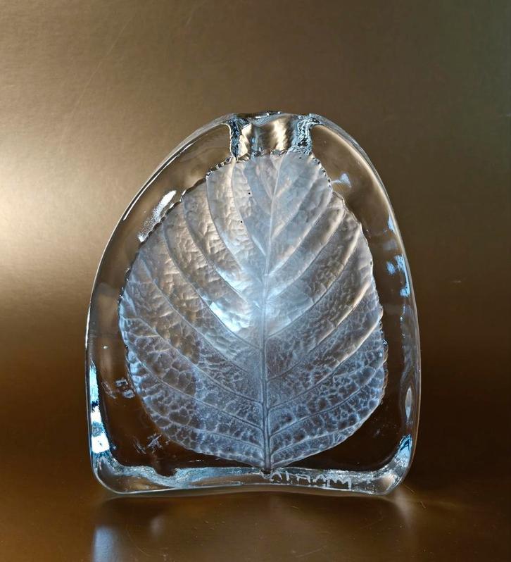 Vintage solifleur vaas. Massief glas. Walther Glas Germany, Antiek en Kunst, Kunst | Designobjecten, Ophalen of Verzenden