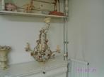Frans Brocante Lamp met Roosjes., Ophalen