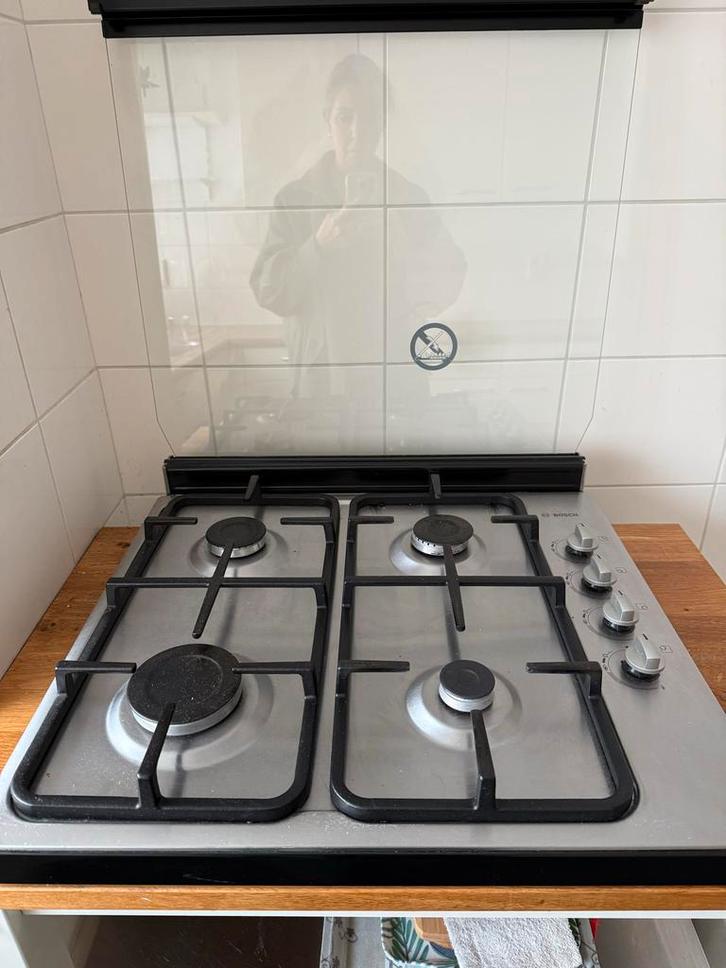 4-pits Bosch Gaskookplaat - Betrouwbaar en Efficiënt, Witgoed en Apparatuur, Fornuizen, Gebruikt, Inbouw, Gas, 4 kookzones, 85 tot 90 cm