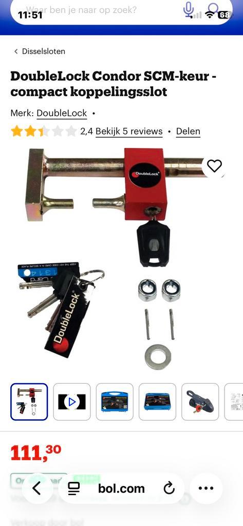 DoubleLock Condor SCM-keur - compact koppelingsslot, Caravans en Kamperen, Caravan accessoires, Nieuw, Ophalen of Verzenden