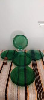 Vintage bord borden  Arcoroc Sierra groen, Gebruikt, Ophalen of Verzenden, Bord(en), Overige stijlen