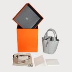 Hermès Picotin Micro 14 Blue Glacier Phw Ostrich, Ophalen of Verzenden, Nieuw, Blauw, Handtas