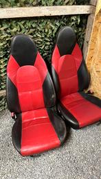 Mazda MX-5 NB NBFL Stoelen Leer Rood Zwart, Auto-onderdelen, Ophalen, Mazda