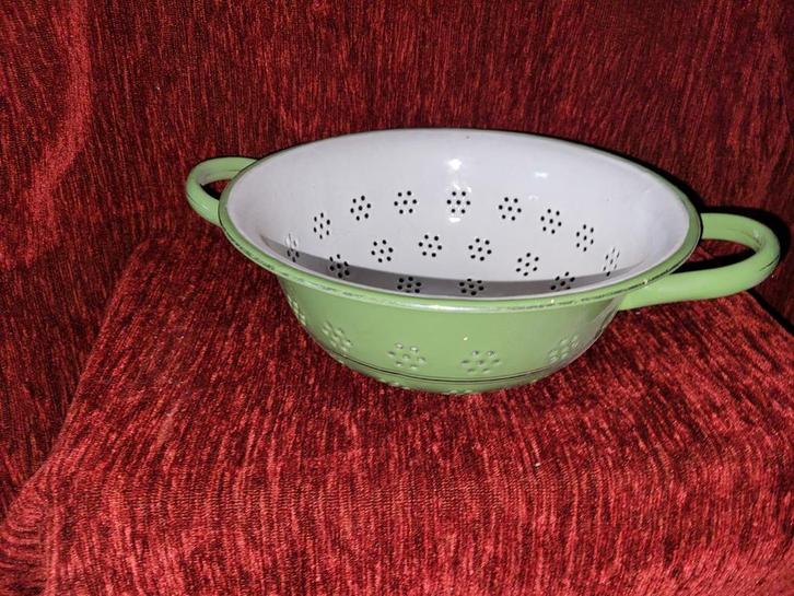 Vintage Emaille Vergiet Groen, Antiek en Kunst, Antiek | Emaille, Ophalen of Verzenden