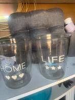 Glazen vazen set - HOME & LIFE, Overige kleuren, Ophalen of Verzenden, Minder dan 50 cm, Glas