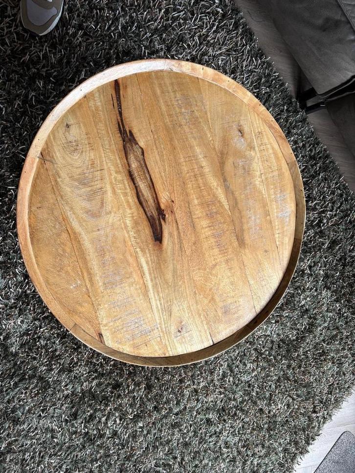 Twee Stijlvolle Sallontafels, Huis en Inrichting, Tafels | Bijzettafels, Gebruikt, Rond, 60 cm of meer, Minder dan 55 cm, Hout