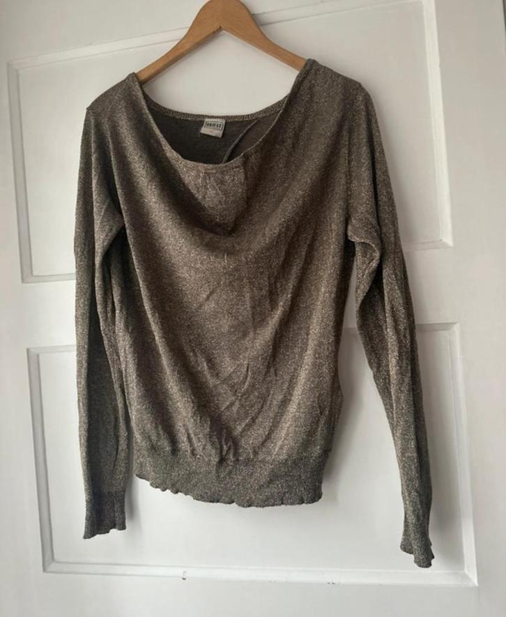 Kerst feestdagen gouden glitter truitje top Object M 38 40, Kleding | Dames, Tops, Zo goed als nieuw, Maat 38/40 (M), Groen, Ophalen of Verzenden
