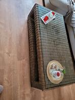 Rotan salontafel met glazen blad, Huis en Inrichting, Tafels | Salontafels, Gebruikt, 100 tot 150 cm, Glas, Landelijk