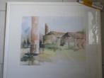 AQUAREL VERLATEN INDUSTRIETERREIN * In Lijst *, Antiek en Kunst, Kunst | Schilderijen | Klassiek, Ophalen of Verzenden