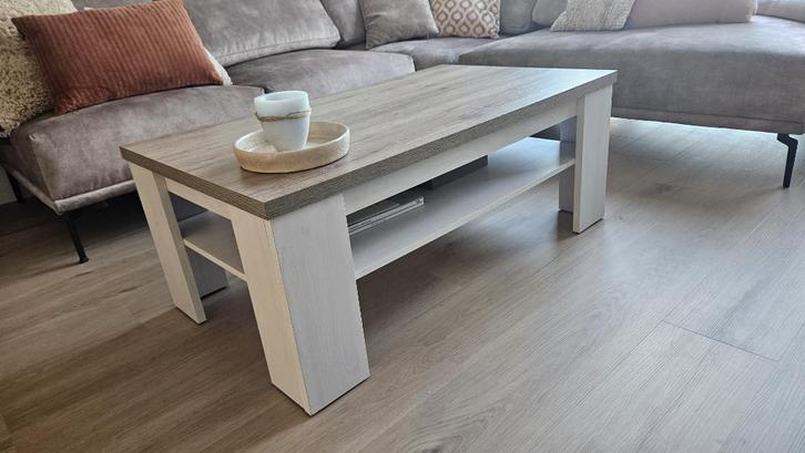 Witte salontafel, Huis en Inrichting, Tafels | Salontafels, Gebruikt, Minder dan 50 cm, 50 tot 100 cm, 100 tot 150 cm, Rechthoekig
